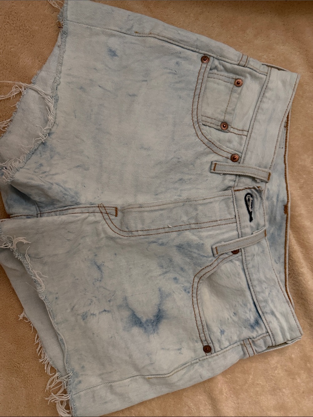 Levi's Light Blue Tie-Dye Denim Jean Shorts